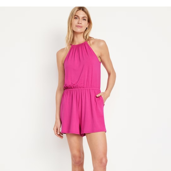 NWT OLD NAVY Sleeveless Romper -- 3-inch inseam Color: Polarized Pink - Picture 3 of 8